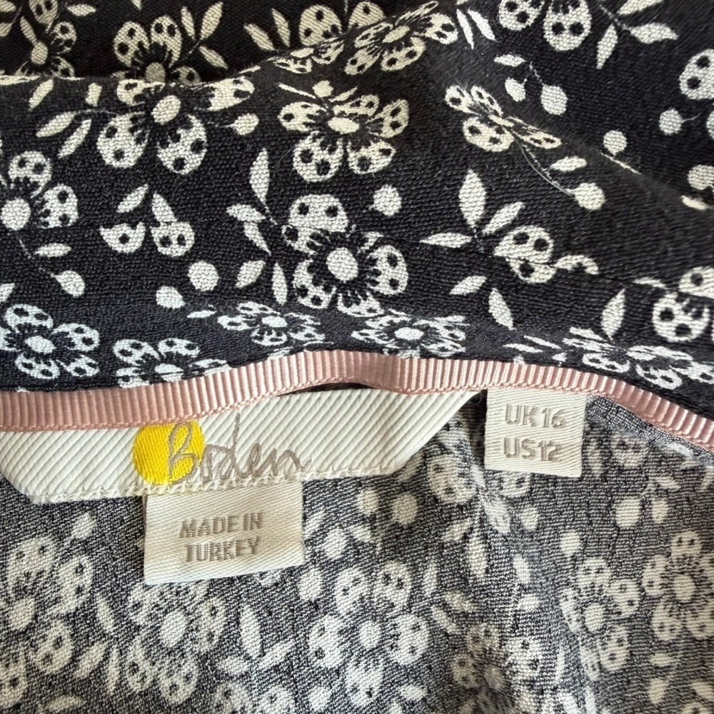 Boden Floral Maxi Dress Sz 12 Button Front Peter Pan Collar Cottagecore Modest - Picture 8 of 10